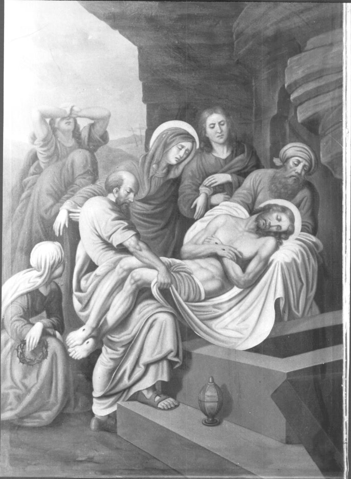 Stazione XIV: Gesù deposto nel sepolcro (dipinto) - ambito sloveno (sec. XIX)