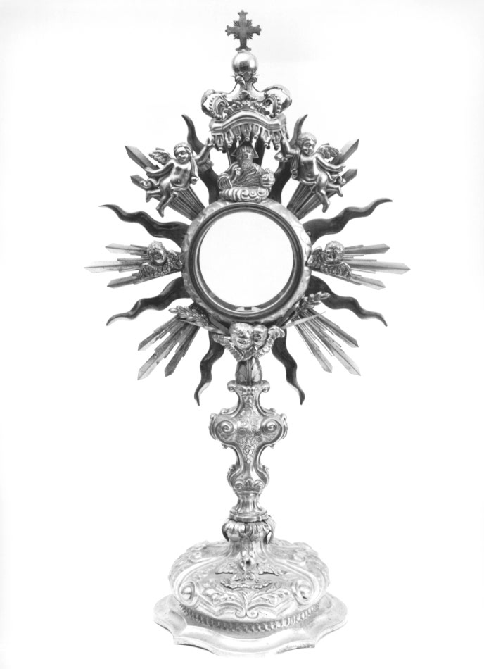 ostensorio - a raggiera - ambito Italia nord-orientale (sec. XIX)