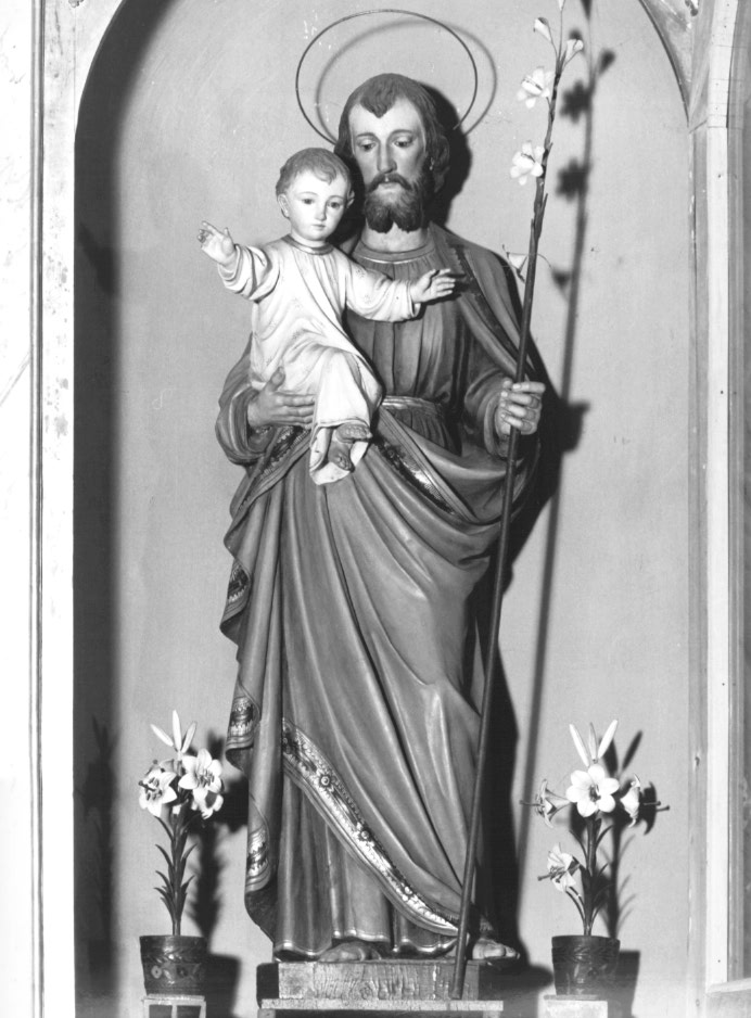 San Giuseppe e Gesù Bambino (scultura) di Stuffleser Ferdinand (sec. XX)