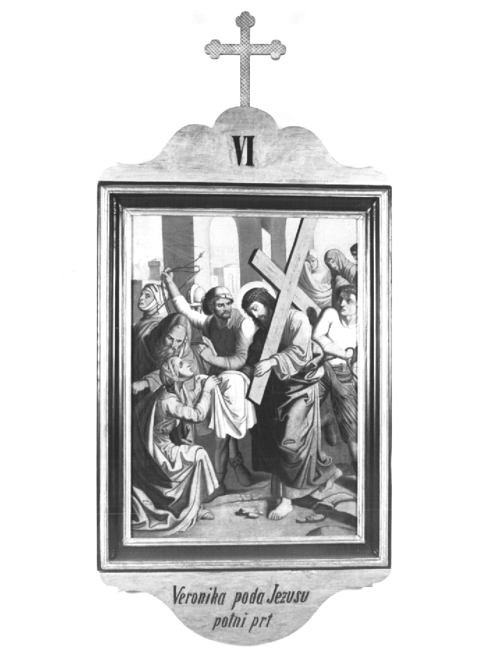 stazione VI: Gesù asciugato dalla Veronica (dipinto) - ambito sloveno (prima metà sec. XX)