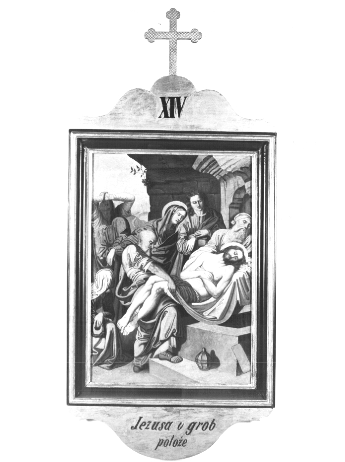 Stazione XIV: Gesù deposto nel sepolcro (dipinto) - ambito sloveno (prima metà sec. XX)
