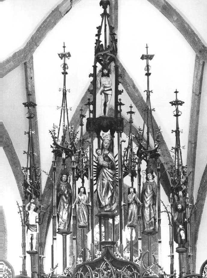 Madonna con Bambino/ Cristo Risorto/ Angeli/ Santi (statuetta, serie) - ambito Italia nord-orientale (sec. XVI)