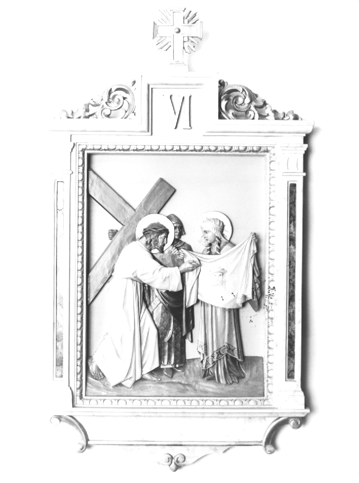 Stazione VI: Gesù asciugato dalla Veronica (formella) - ambito Italia nord-orientale (prima metà sec. XX)