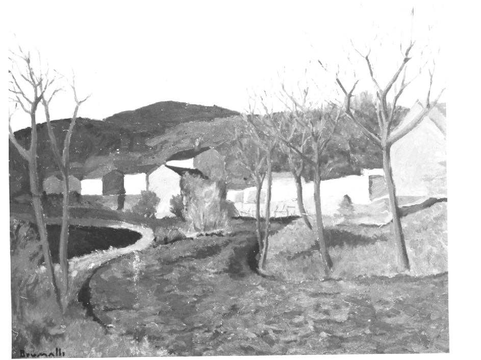 prima del tramonto, paesaggio rurale (dipinto) - ambito Italia nord-orientale (sec. XX)