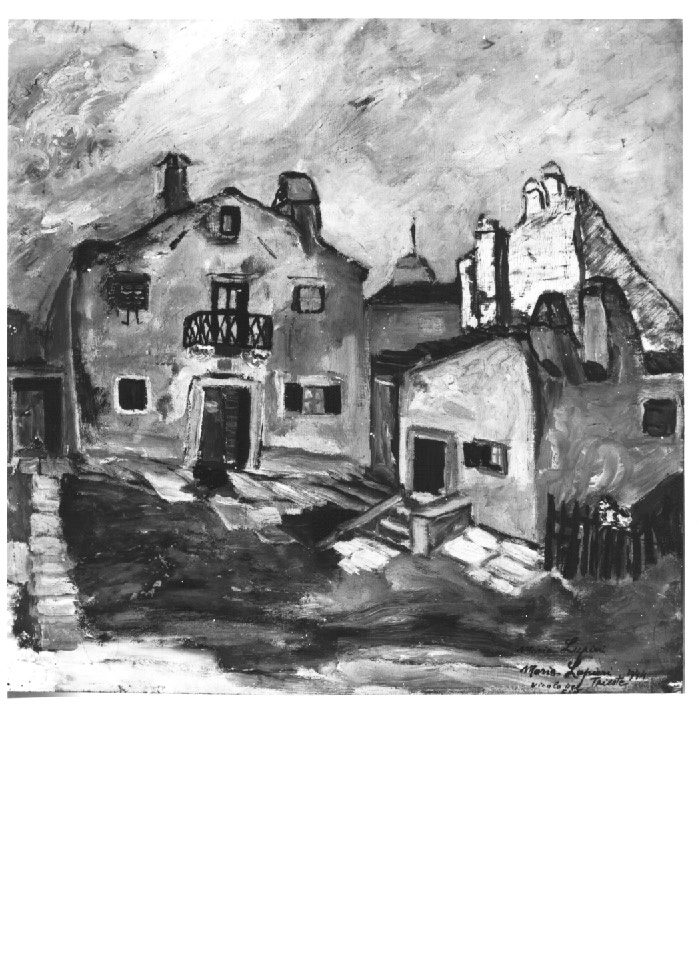 vicolo de Fin, veduta di via di Trieste (dipinto) - ambito Italia nord-orientale (sec. XX)