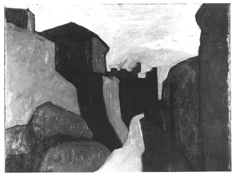 Paesaggio a Muggia, paesaggio (dipinto) - ambito Italia nord-orientale (sec. XX)