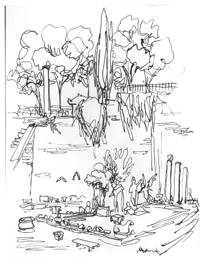 Museo Lapidario, veduta del Museo Lapidario di Trieste (disegno) - ambito Italia nord-orientale (sec. XX)