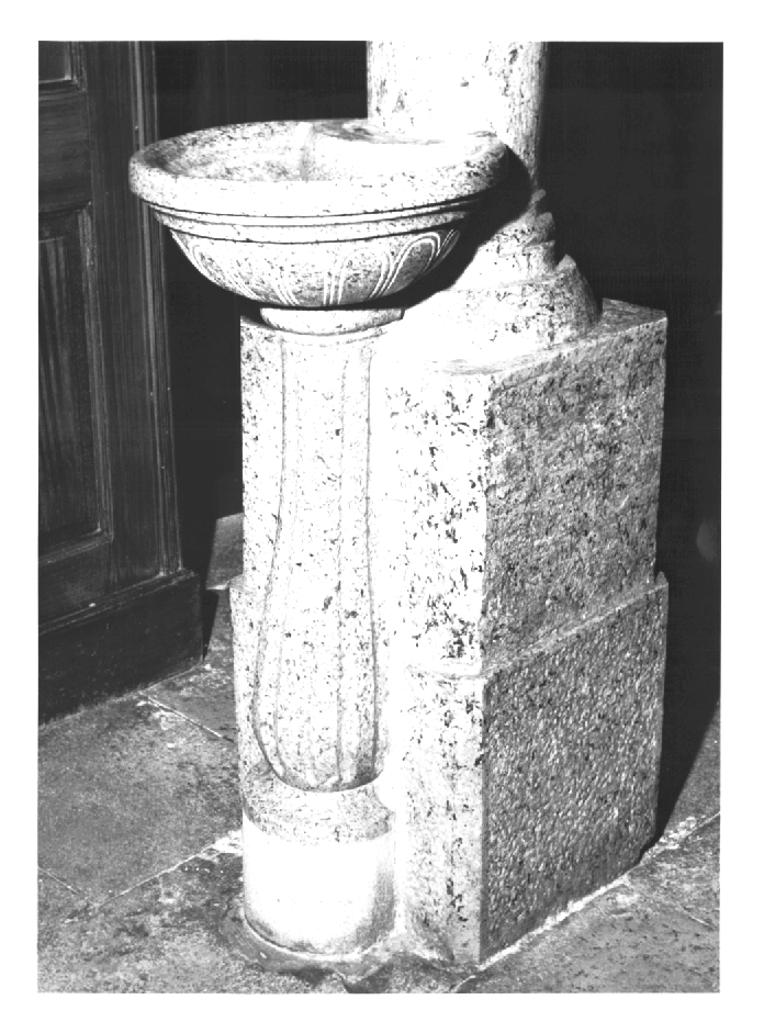 acquasantiera - a fusto - ambito Italia nord-orientale (sec. XIX)