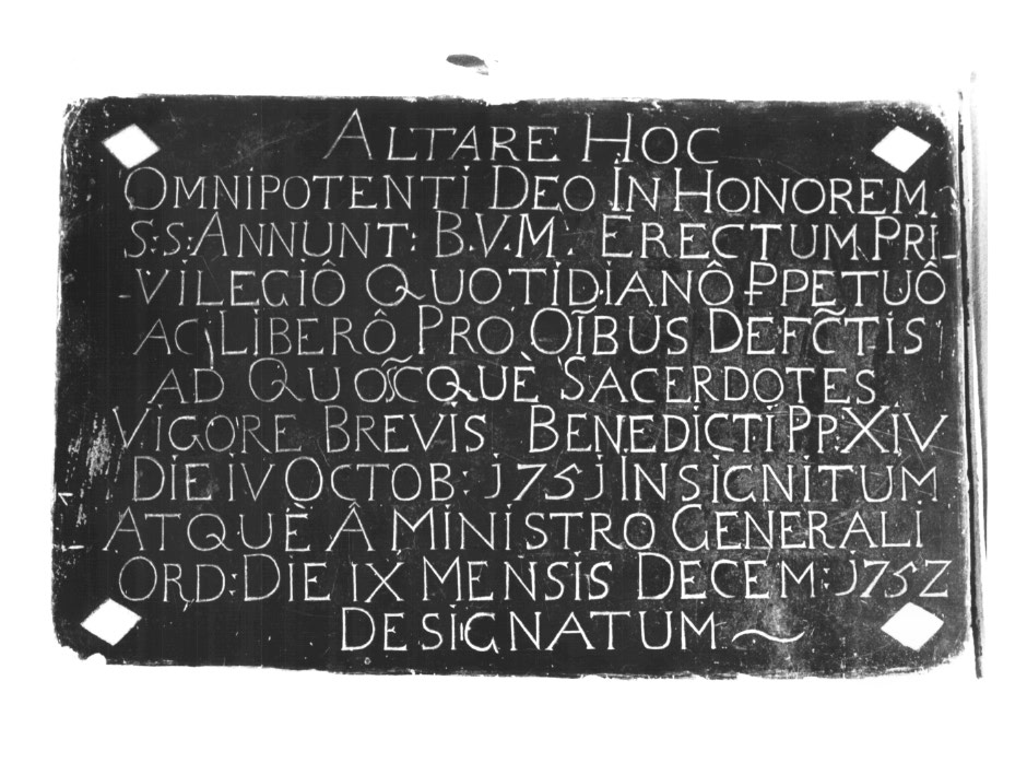 lapide - ambito Italia nord-orientale (sec. XVIII)