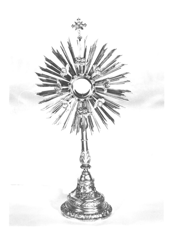 ostensorio - a raggiera - ambito Italia nord-orientale (sec. XIX)