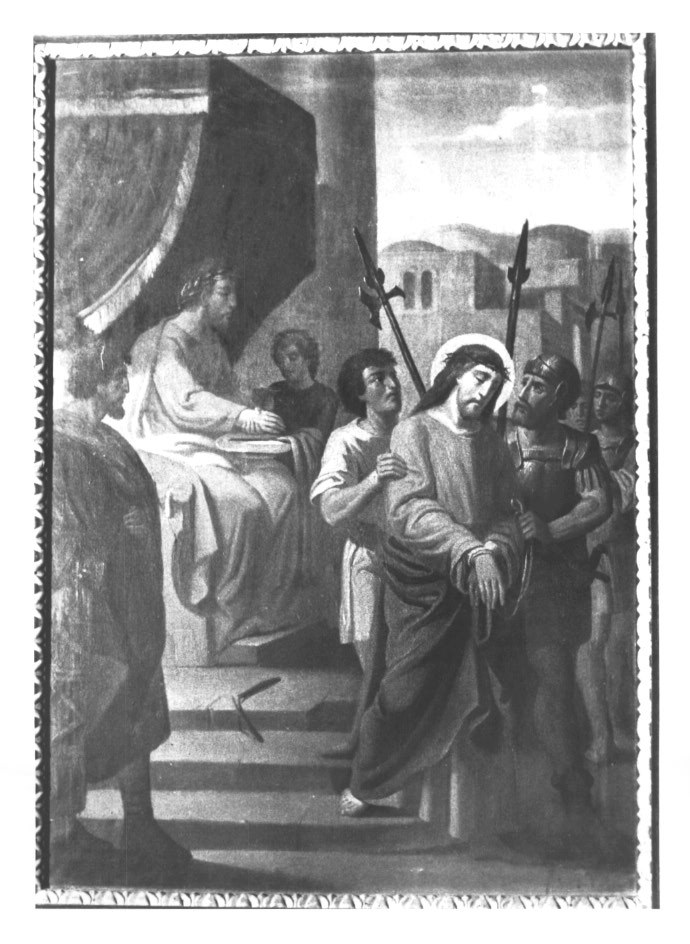 Stazione I: Gesù condannato a morte (dipinto) - ambito Italia nord-orientale (sec. XIX)