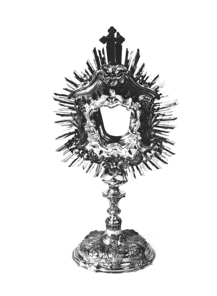 ostensorio - a raggiera - ambito Italia nord-orientale (seconda metà sec. XIX)