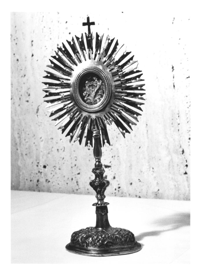 reliquiario - a ostensorio - ambito Italia nord-orientale (fine/inizio secc. XIX/ XX)