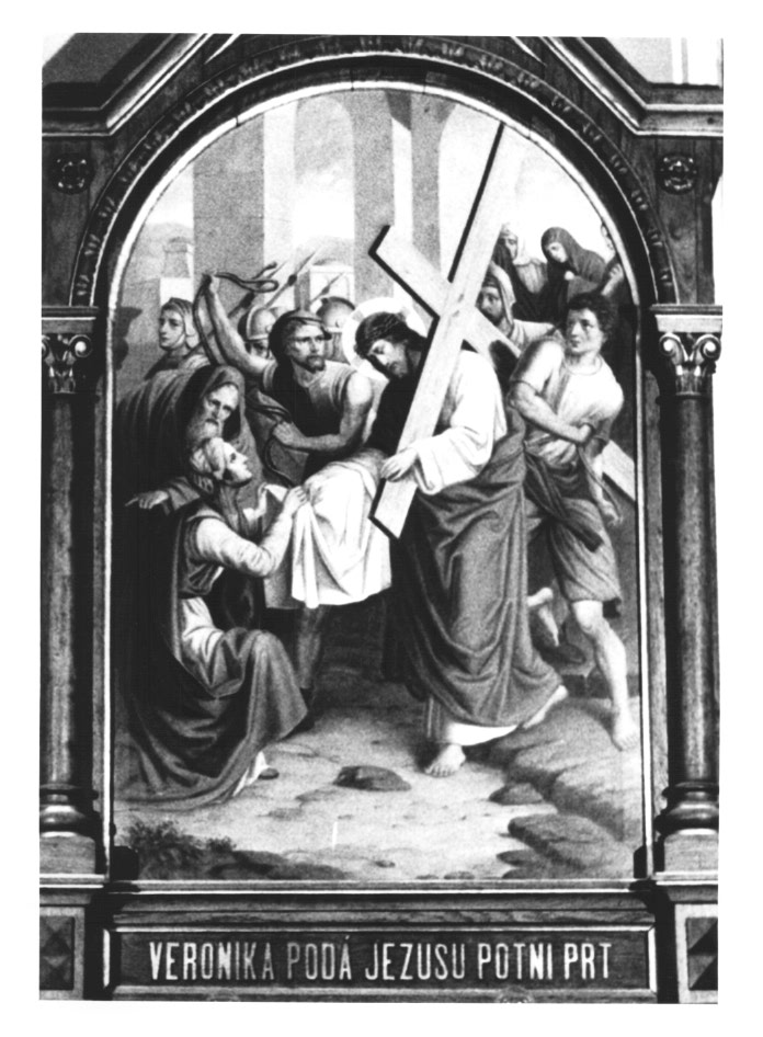 Stazione VI: Gesù asciugato da Santa Veronica (dipinto) - ambito ceco (sec. XX)