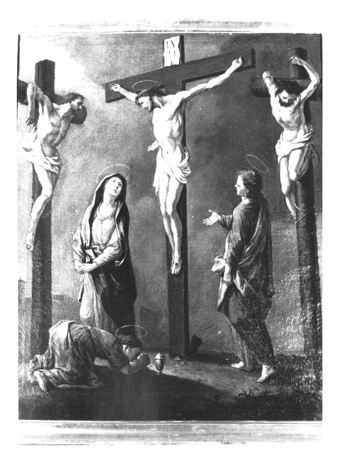 Stazione XII: Gesù innalzato e morto in croce (dipinto) - ambito Italia nord-orientale (sec. XIX)