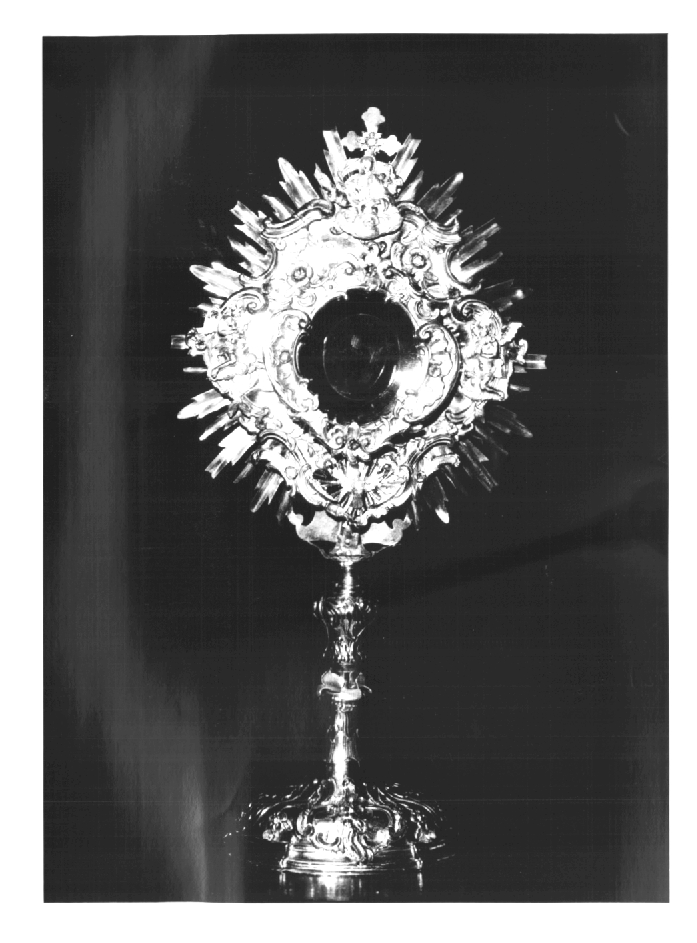 ostensorio - a raggiera - ambito Italia nord-orientale (inizio sec. XX)