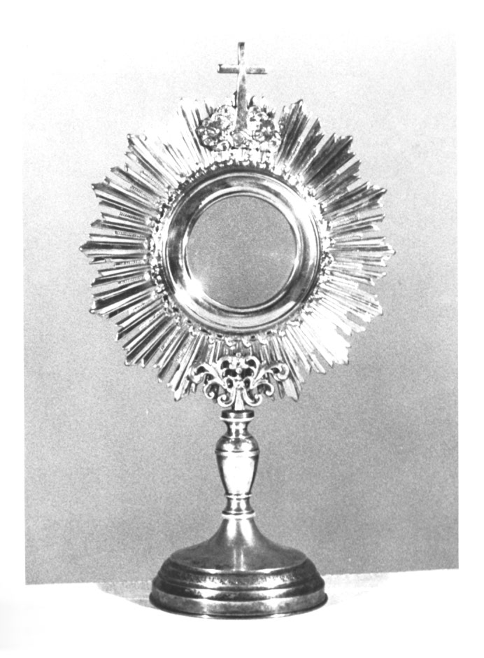 ostensorio - a raggiera - ambito Italia nord-orientale (fine sec. XIX)