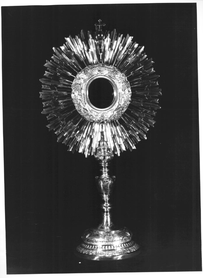 ostensorio - a raggiera - ambito Italia nord-orientale (sec. XIX)