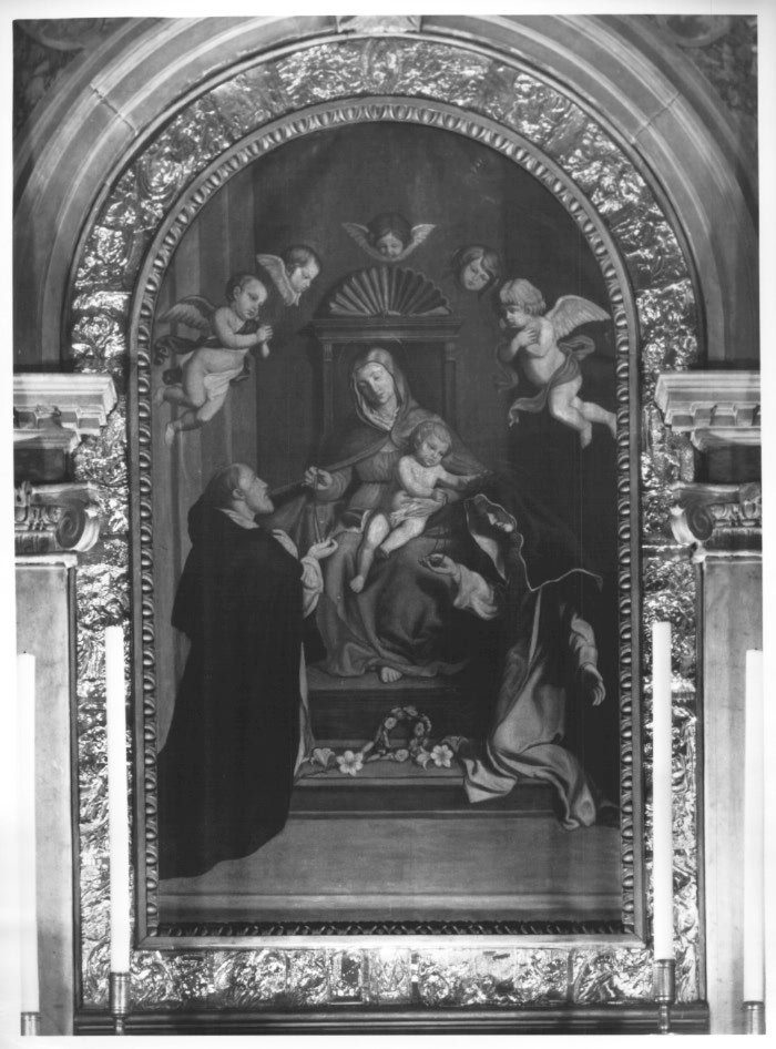 Madonna con Bambino tra San Domenico e Santa Caterina da Siena (pala d'altare) - ambito Italia nord-orientale (sec. XX)