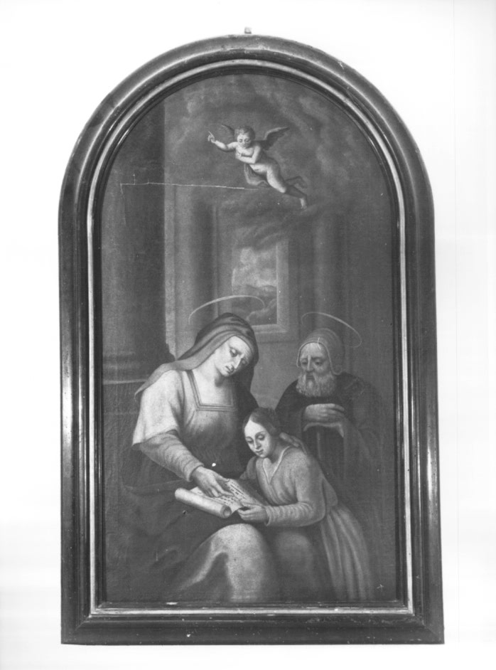 Sant'Anna insegna a leggere alla Madonna bambina (dipinto) - ambito Italia nord-orientale (sec. XIX)