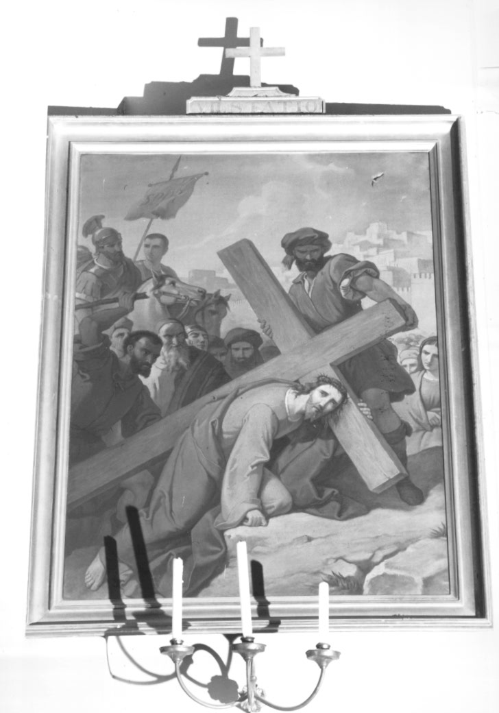 Stazione VII: Gesù cade sotto la croce la seconda (Via Crucis, elemento d'insieme) - ambito Italia nord-orientale (sec. XIX)