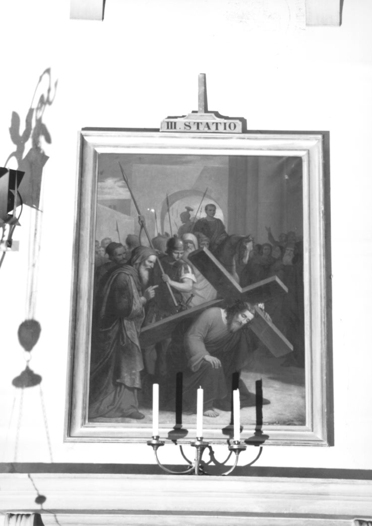 Stazione III: Gesù cade sotto la croce la prima volta (Via Crucis, elemento d'insieme) - ambito Italia nord-orientale (sec. XIX)
