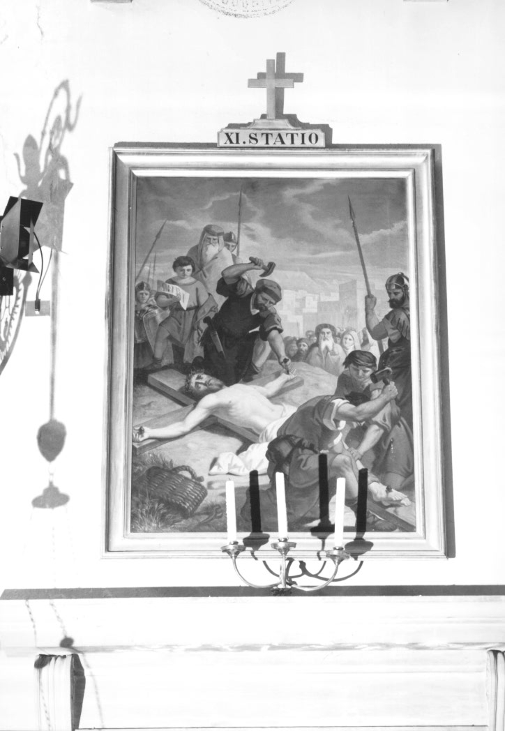 Stazione XI: Gesù inchiodato alla croce (Via Crucis, elemento d'insieme) - ambito Italia nord-orientale (sec. XIX)