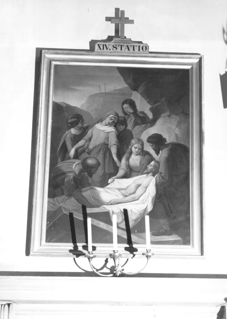 Stazione XIV: Gesù deposto nel sepolcro (Via Crucis, elemento d'insieme) - ambito Italia nord-orientale (sec. XIX)