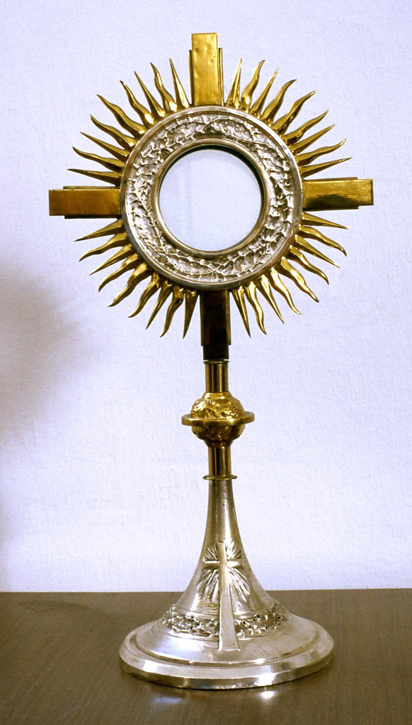 ostensorio - a raggiera - ambito Italia nord-orientale (sec. XX)