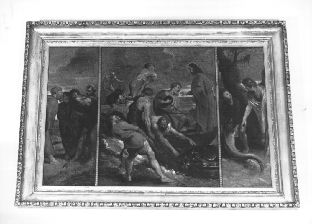 Tributo della moneta/ pesca miracolosa/ Tobia e San Raffaele arcangelo (trittico) - ambito Italia nord-orientale (prima metà sec. XIX)