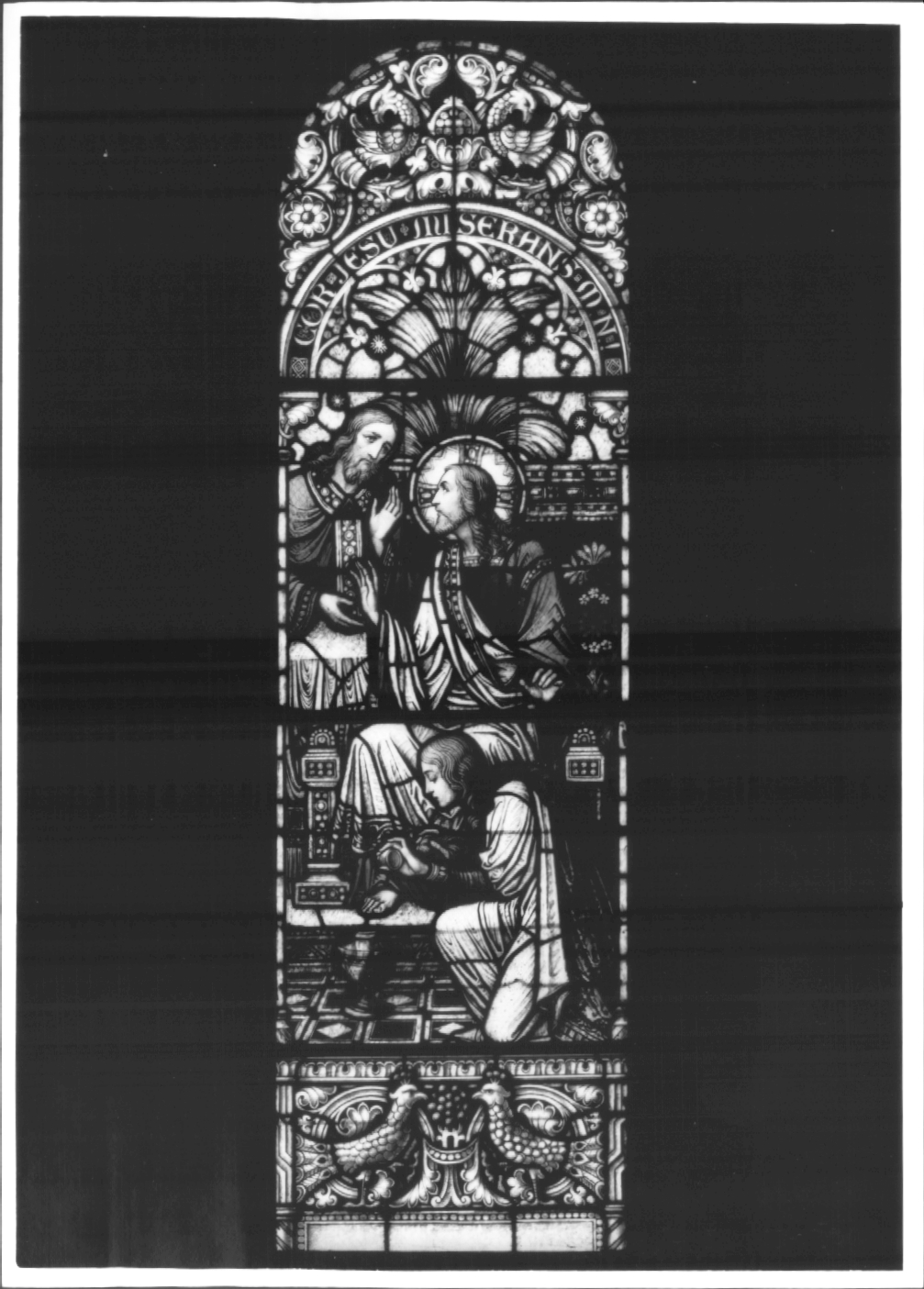 Cristo in trono e Santa Maria Maddalena (vetrata) - ambito Italia nord-orientale (sec. XX)