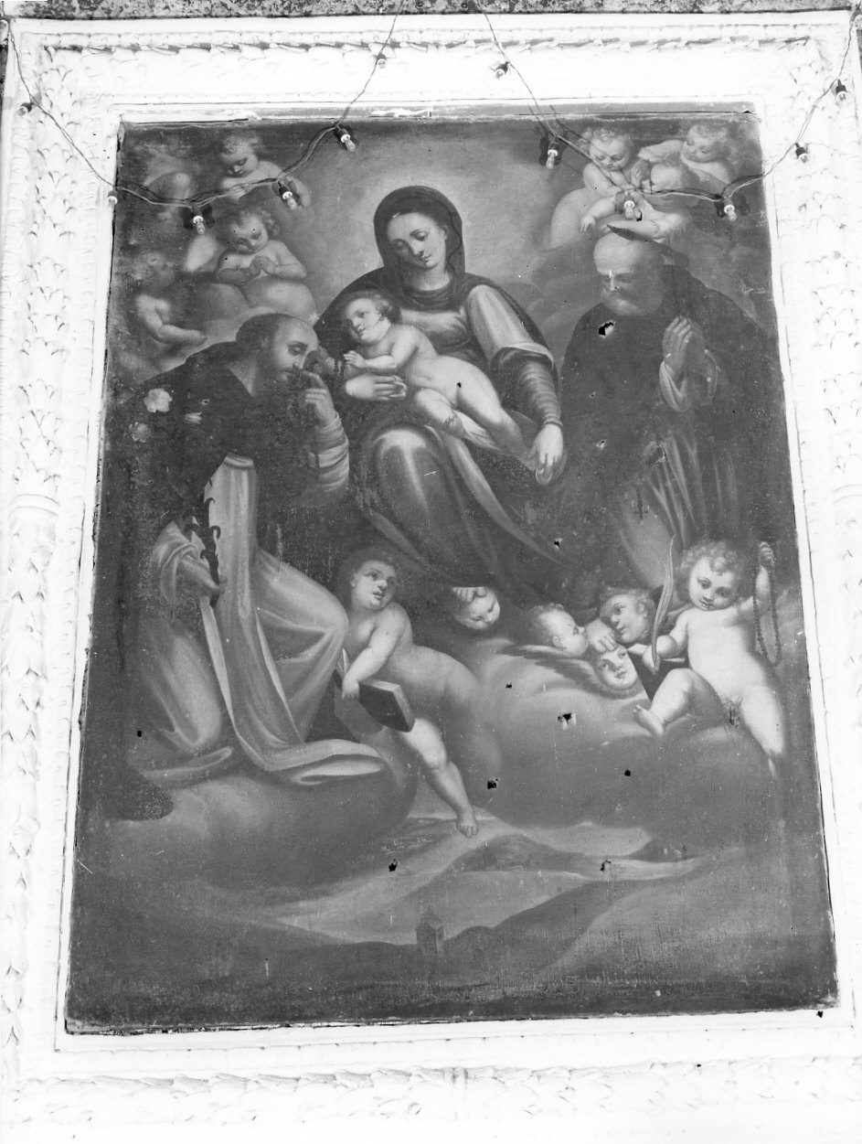 Madonna del Rosario (dipinto, opera isolata) - ambito italiano (fine/inizio secc. XVI/ XVII)