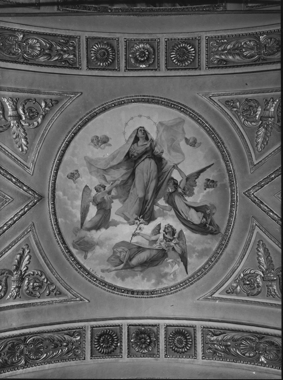 assunzione della Madonna (decorazione pittorica, complesso decorativo) di De Servi Luigi (sec. XIX)