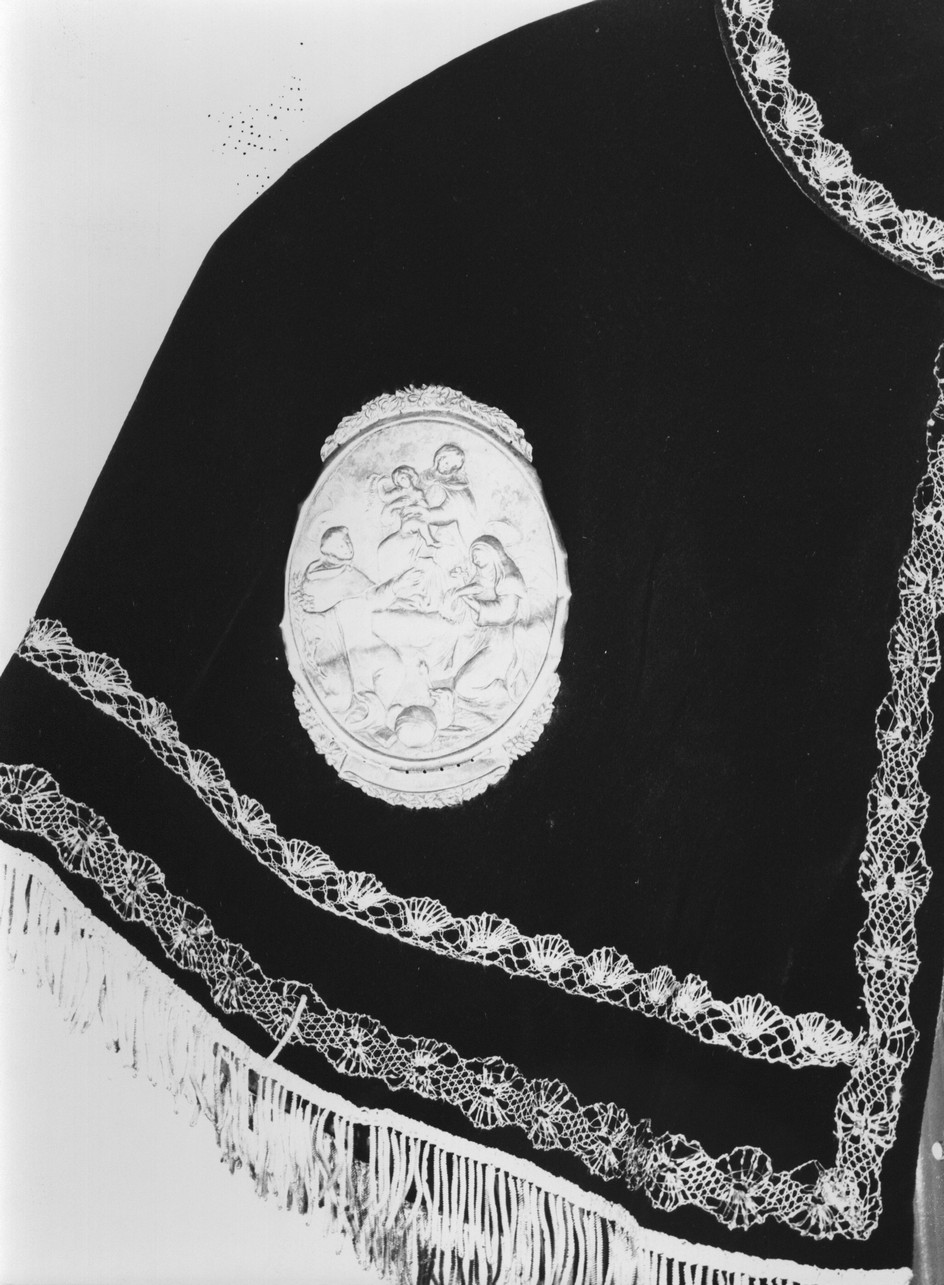 Madonna con Bambino/ San Domenico/ Santa Caterina da Siena (emblema di confraternita, coppia) - bottega italiana (seconda metà sec. XIX)