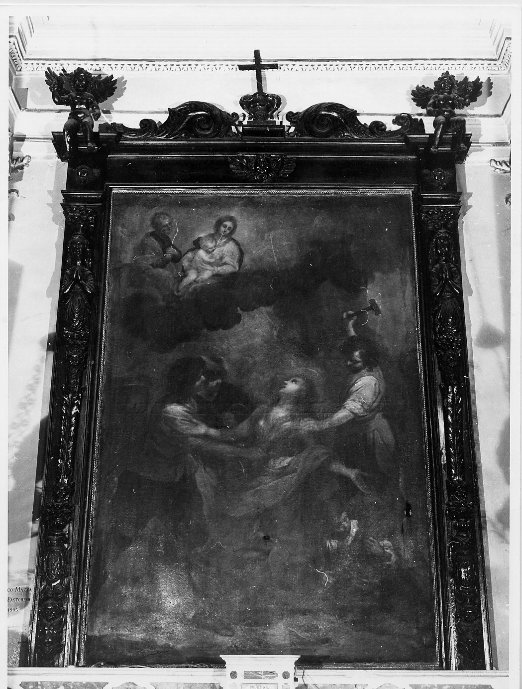 decapitazione di Santa Barbara (dipinto, elemento d'insieme) di Borzone Luciano (sec. XVII)