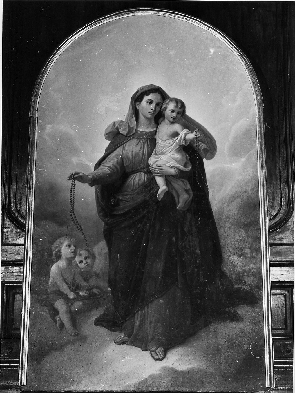 Madonna del Rosario (dipinto, opera isolata) di Vinai Andrea (sec. XIX)