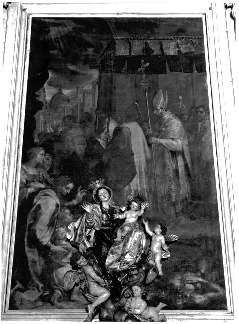San Carlo Borromeo penitente in processione durante la peste (dipinto, elemento d'insieme) di Vanni Francesco (sec. XVI)