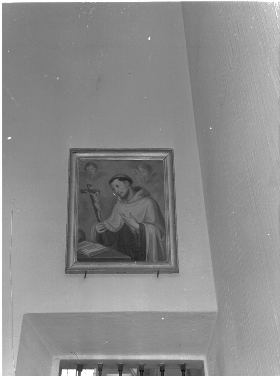 San Giovanni della Croce riceve la croce da Cristo (dipinto, opera isolata) - ambito ligure (fine sec. XIX)