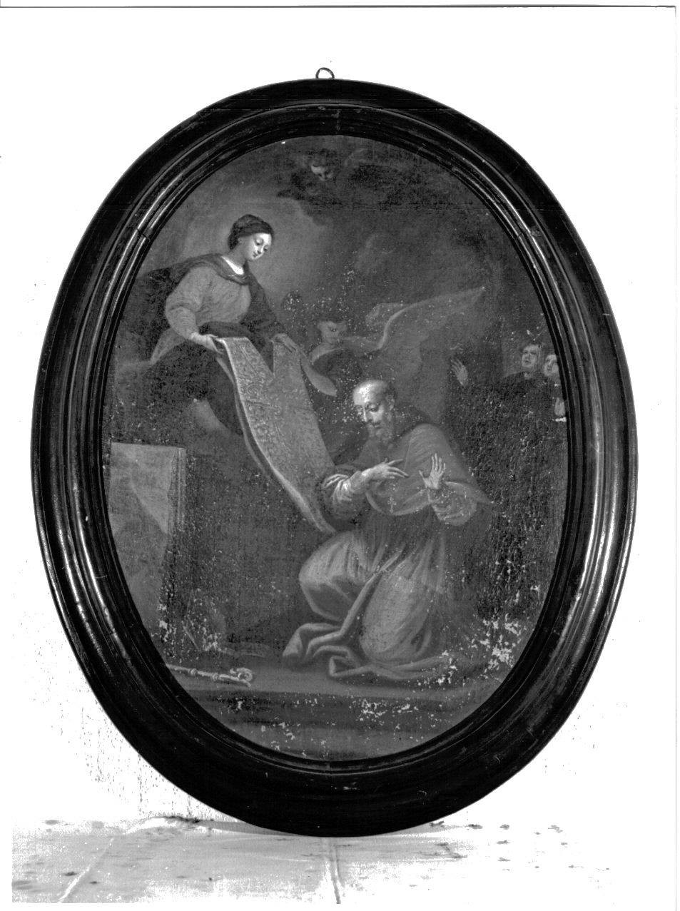 Madonna consegna la pianeta a Sant' Ildefonso di Toledo (dipinto, opera isolata) - ambito ligure (fine sec. XVIII)