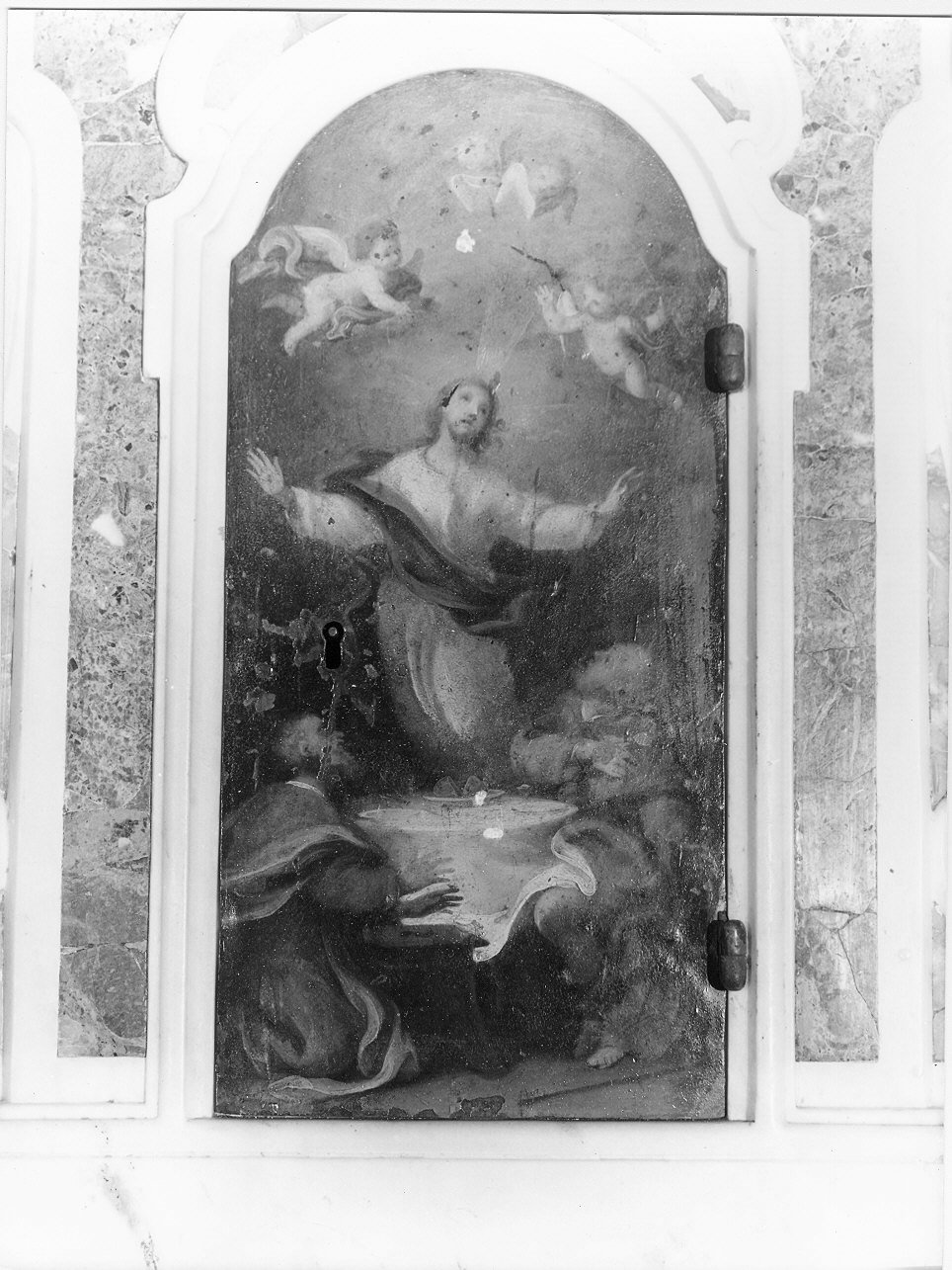 cena in Emmaus (sportello di tabernacolo, elemento d'insieme) - ambito ligure (fine sec. XVIII)