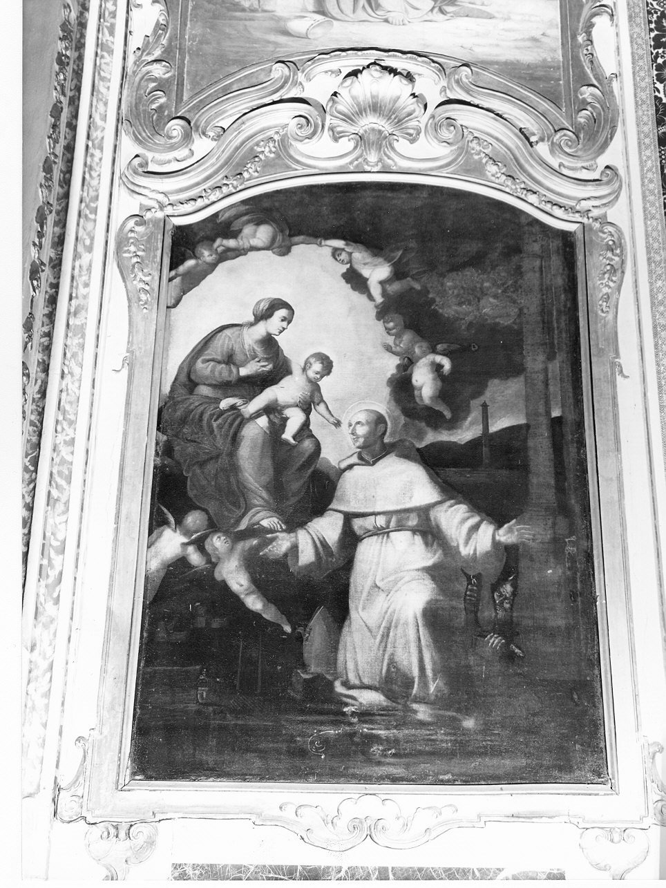 apparizione della Madonna a San Bernardo (dipinto, opera isolata) - ambito italiano (seconda metà sec. XVIII)