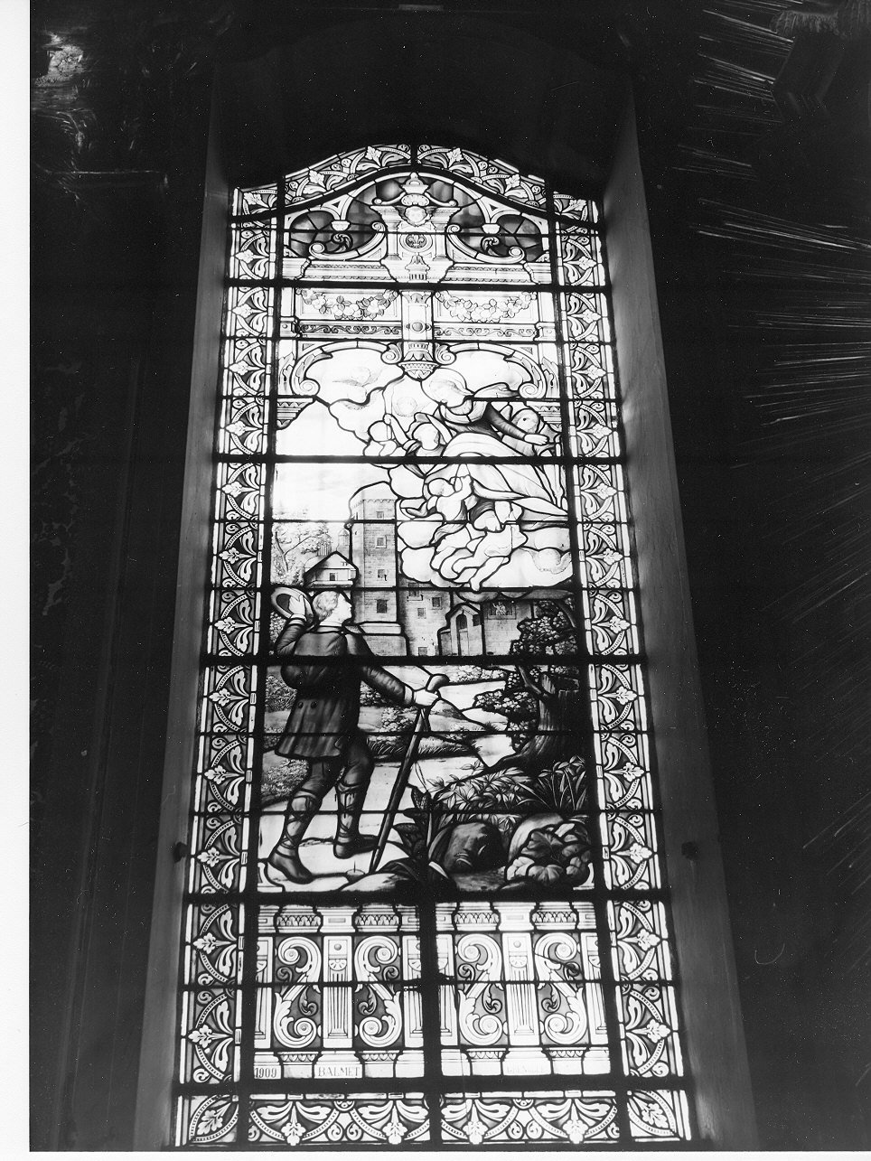 apparizione della Madonna dell'Orto (vetrata, ciclo) di Balmet Louis (inizio sec. XX)