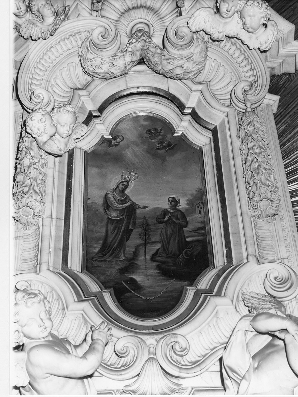 apparizione della Madonna di Caravaggio (dipinto, opera isolata) - ambito italiano (primo quarto sec. XVIII)