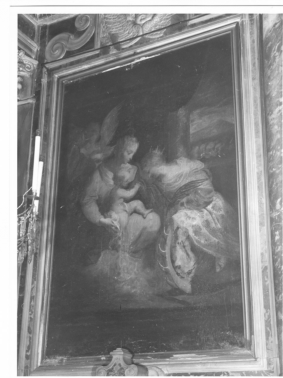 matrimonio mistico di Santa Caterina d'Alessandria (dipinto, opera isolata) di Castello Valerio (attribuito) (metà sec. XVII)