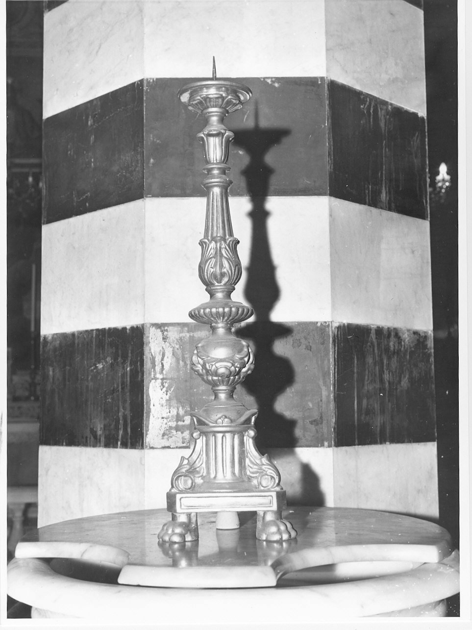 candeliere d'altare, serie - bottega ligure (seconda metà sec. XIX)