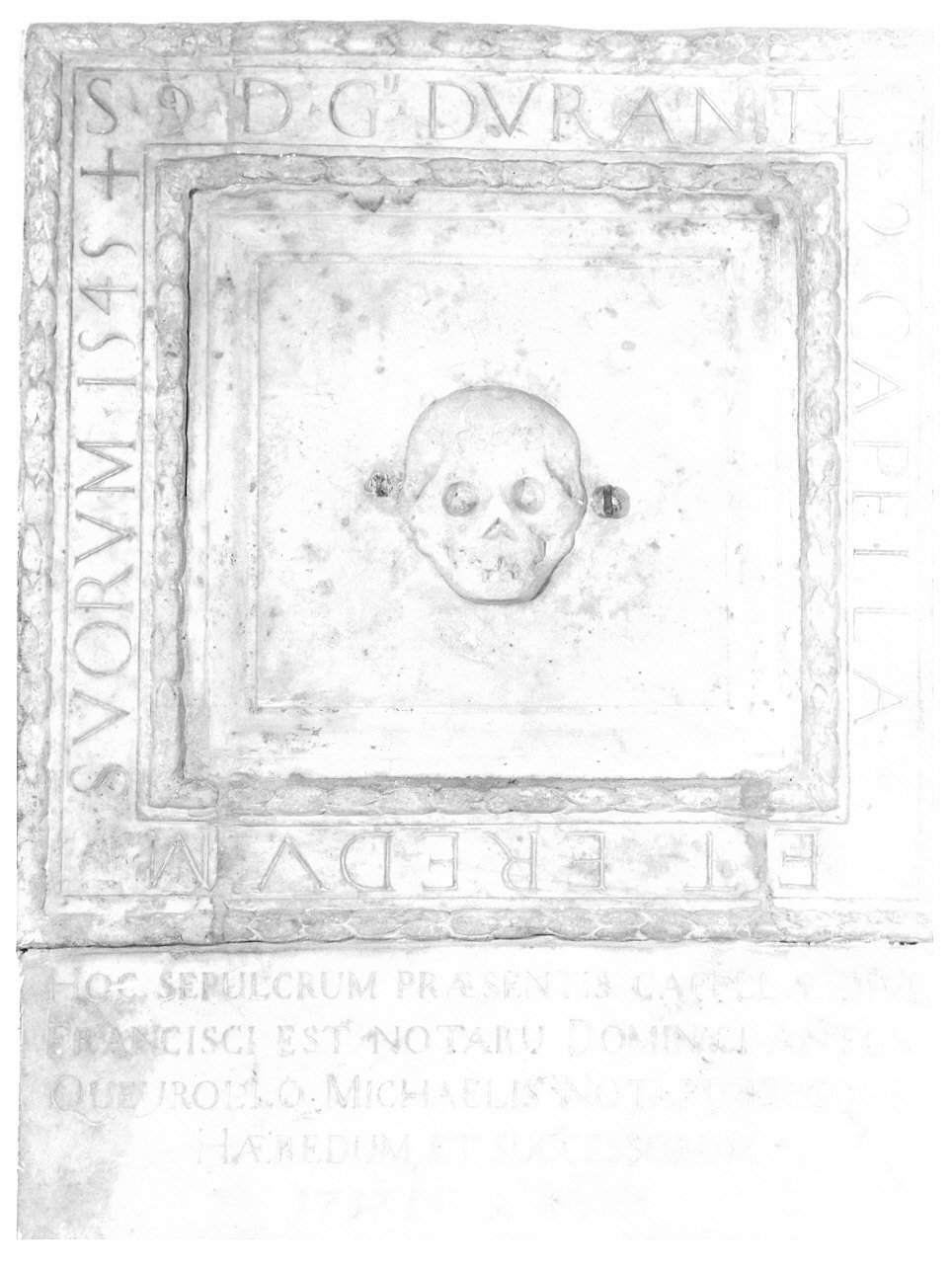 teschio (lapide documentaria, opera isolata) - bottega ligure (metà sec. XVI)