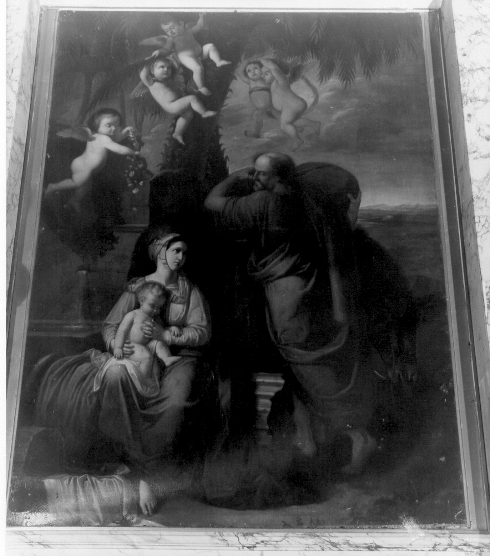riposo nella fuga in Egitto (dipinto, opera isolata) - ambito italiano (sec. XIX)