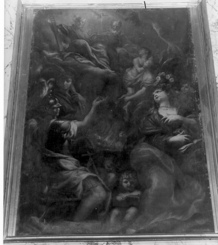 Trinità e santi (dipinto, opera isolata) - ambito ligure (ultimo quarto sec. XVII)