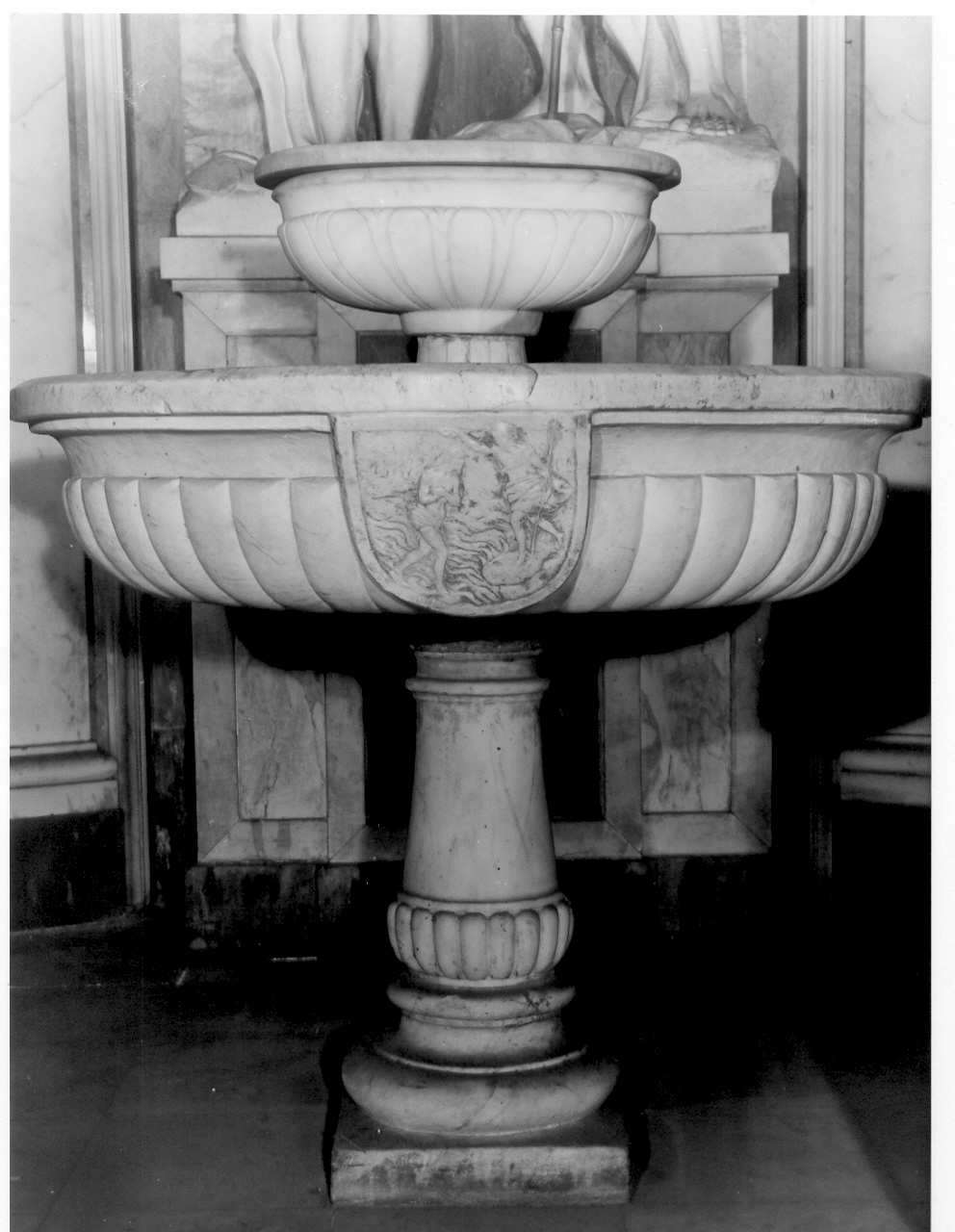 battesimo di Cristo (fonte battesimale - a fusto, opera isolata) - bottega italiana (sec. XVII)