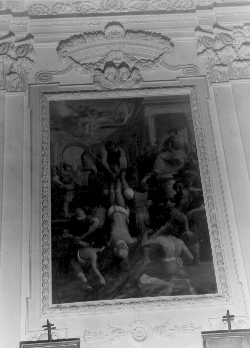 crocifissione di San Pietro (dipinto, opera isolata) di Bozzano Giuseppe (secondo quarto sec. XIX)